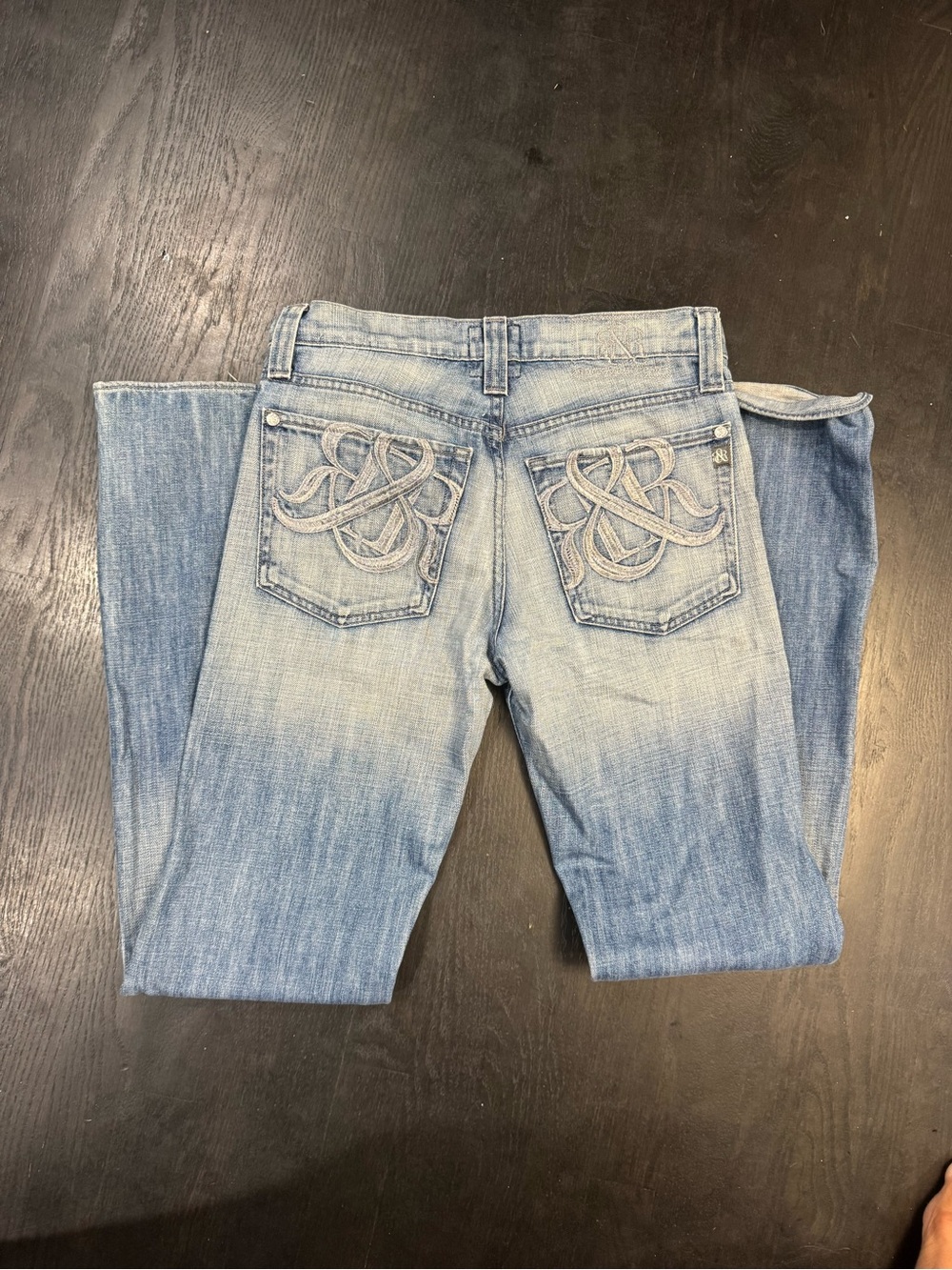 Rock & Republic Light Blue Embroidered Back Pocket Bootcut Jeans